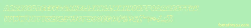 Шрифт Flyingleatherv2out – жёлтые шрифты на зелёном фоне
