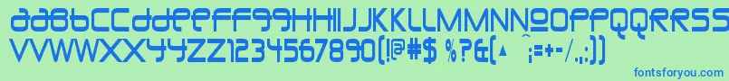 フォントUnioncityblueRegular – 青い文字は緑の背景です。