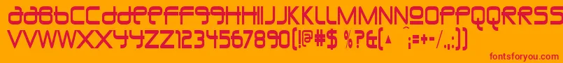 UnioncityblueRegular Font – Red Fonts on Orange Background