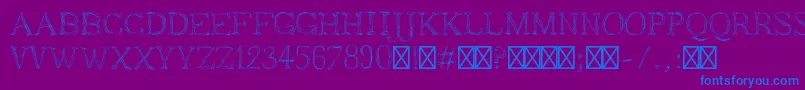 FresszettelRegular-Schriftart – Blaue Schriften auf violettem Hintergrund
