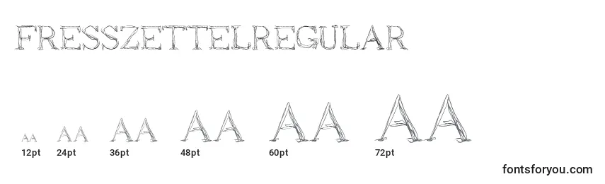 Размеры шрифта FresszettelRegular