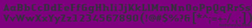 LinotypeAuthenticSerifMedium-fontti – mustat fontit violetilla taustalla