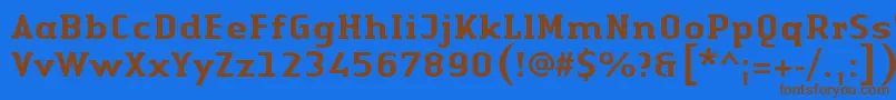 Czcionka LinotypeAuthenticSerifMedium – brązowe czcionki na niebieskim tle