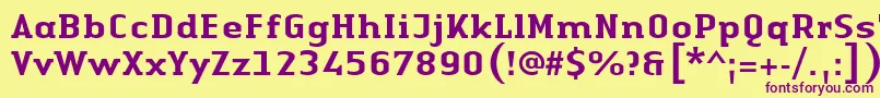 LinotypeAuthenticSerifMedium Font – Purple Fonts on Yellow Background