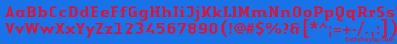 LinotypeAuthenticSerifMedium Font – Red Fonts on Blue Background