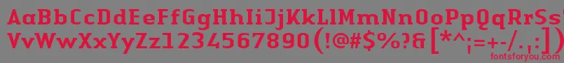 Шрифт LinotypeAuthenticSerifMedium – красные шрифты на сером фоне