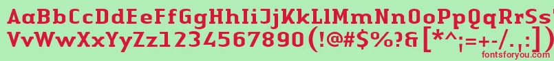 Шрифт LinotypeAuthenticSerifMedium – красные шрифты на зелёном фоне