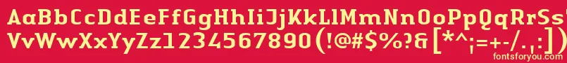 LinotypeAuthenticSerifMedium Font – Yellow Fonts on Red Background