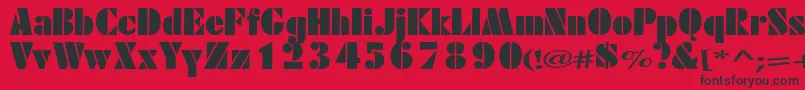 Excess Font – Black Fonts on Red Background