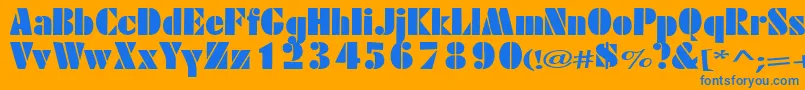 Excess Font – Blue Fonts on Orange Background