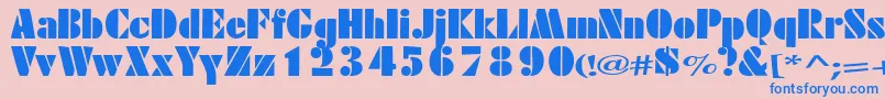 Excess Font – Blue Fonts on Pink Background