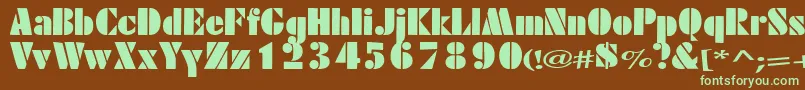 Excess Font – Green Fonts on Brown Background