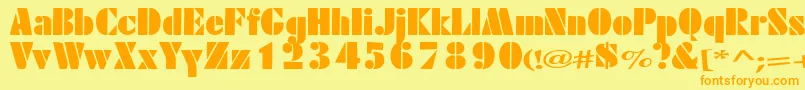 Excess Font – Orange Fonts on Yellow Background