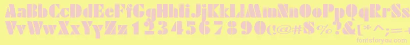 Excess Font – Pink Fonts on Yellow Background