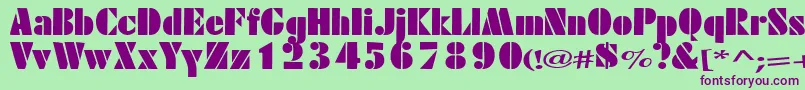 Excess Font – Purple Fonts on Green Background