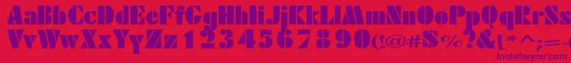 Excess Font – Purple Fonts on Red Background