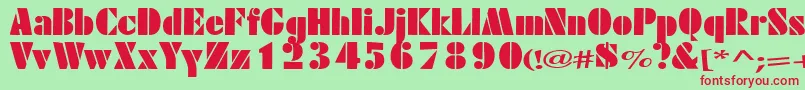 Excess Font – Red Fonts on Green Background