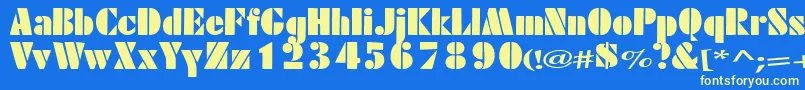 Excess Font – Yellow Fonts on Blue Background