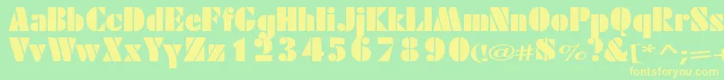 Excess Font – Yellow Fonts on Green Background