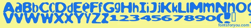 Loaf ffy Font – Blue Fonts on Yellow Background