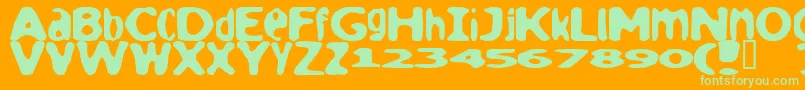 Loaf ffy Font – Green Fonts on Orange Background