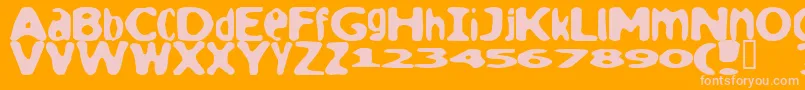 Loaf ffy Font – Pink Fonts on Orange Background