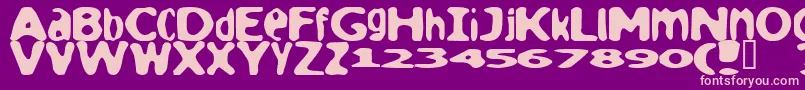 Loaf ffy-Schriftart – Rosa Schriften auf violettem Hintergrund