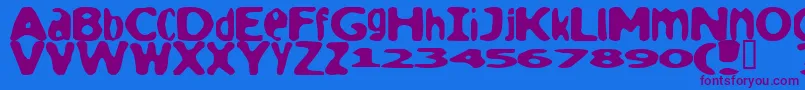 Loaf ffy-Schriftart – Violette Schriften auf blauem Hintergrund