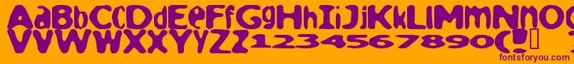 Loaf ffy Font – Purple Fonts on Orange Background