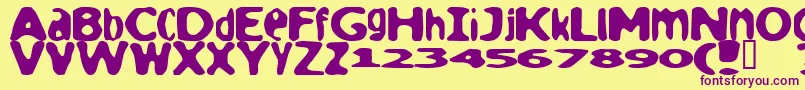 Loaf ffy Font – Purple Fonts on Yellow Background