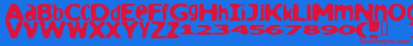 Loaf ffy Font – Red Fonts on Blue Background
