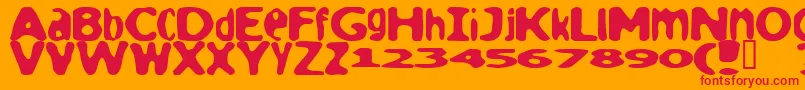 Loaf ffy Font – Red Fonts on Orange Background