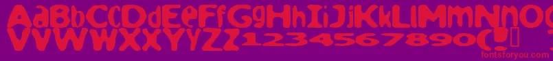Loaf ffy Font – Red Fonts on Purple Background