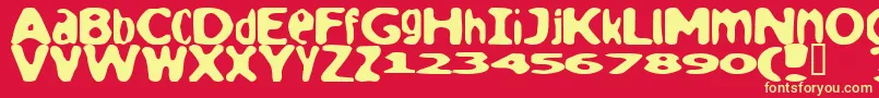 Loaf ffy Font – Yellow Fonts on Red Background