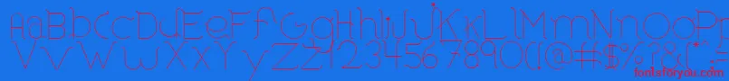 BorosRounded-Schriftart – Rote Schriften auf blauem Hintergrund