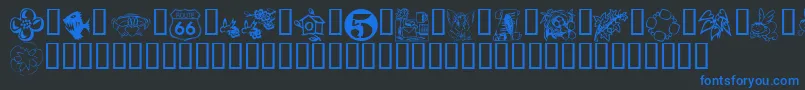 Шрифт KrKatlingsFifteen – синие шрифты на чёрном фоне