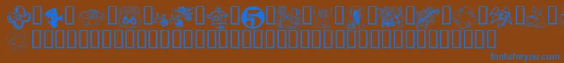 KrKatlingsFifteen Font – Blue Fonts on Brown Background