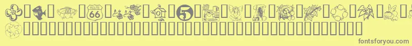 KrKatlingsFifteen Font – Gray Fonts on Yellow Background