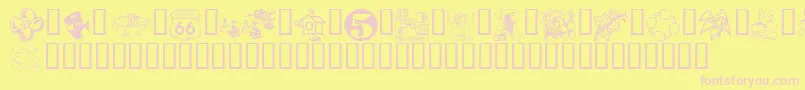 KrKatlingsFifteen Font – Pink Fonts on Yellow Background