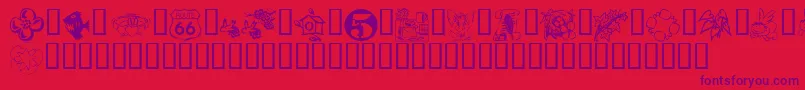 KrKatlingsFifteen Font – Purple Fonts on Red Background