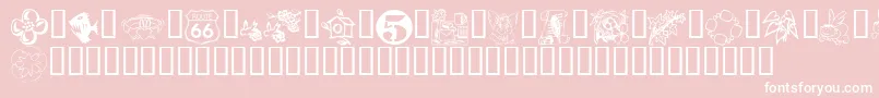 KrKatlingsFifteen-Schriftart – Weiße Schriften auf rosa Hintergrund