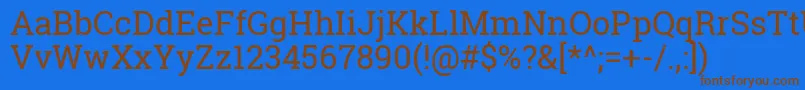 Robotoslab Regular Font – Brown Fonts on Blue Background