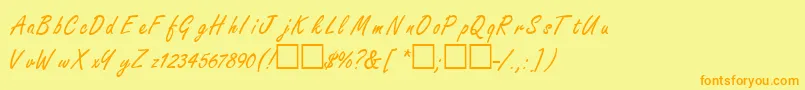 Freestyle Font – Orange Fonts on Yellow Background