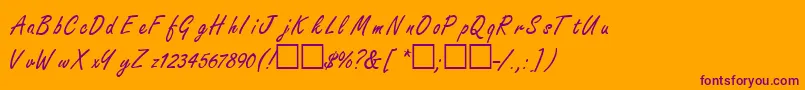 Freestyle Font – Purple Fonts on Orange Background