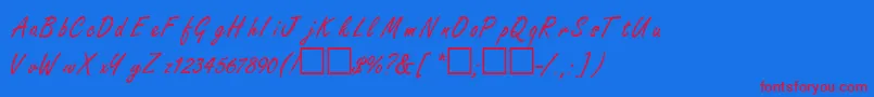 フォントFreestyle – 赤い文字の青い背景