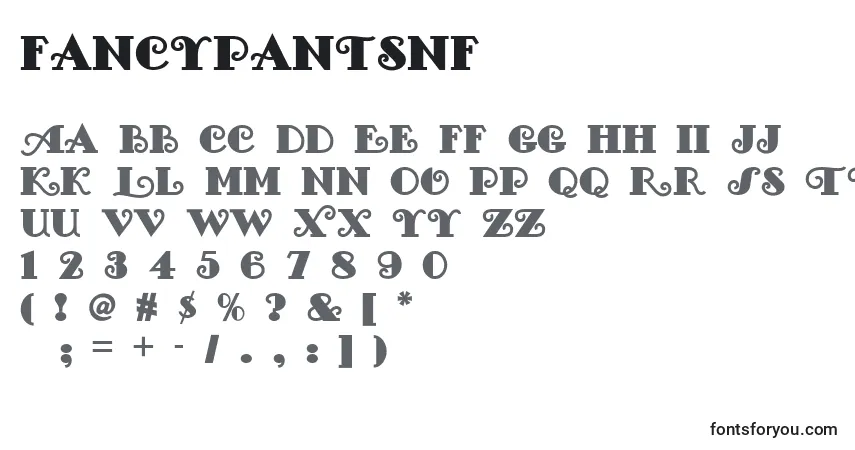 Schriftart Fancypantsnf – Alphabet, Zahlen, spezielle Symbole