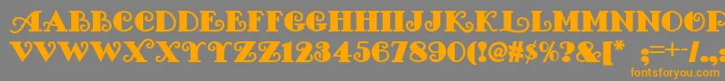 フォントFancypantsnf – オレンジの文字は灰色の背景にあります。