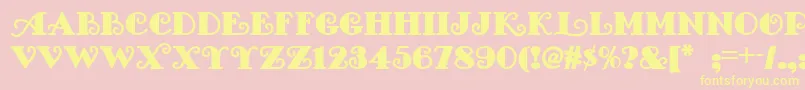 Fancypantsnf-Schriftart – Gelbe Schriften auf rosa Hintergrund