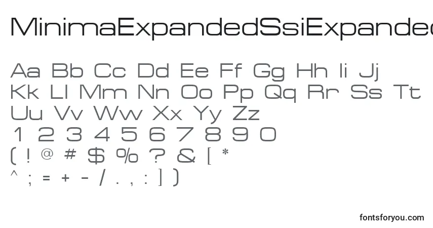 Schriftart MinimaExpandedSsiExpanded – Alphabet, Zahlen, spezielle Symbole