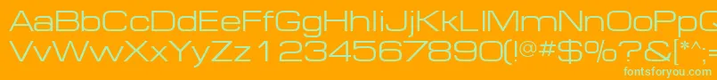 MinimaExpandedSsiExpanded-Schriftart – Grüne Schriften auf orangefarbenem Hintergrund